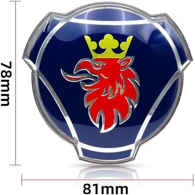适用于萨博SAAB车标 80mm 滴胶标 两卡脚 ABS材质