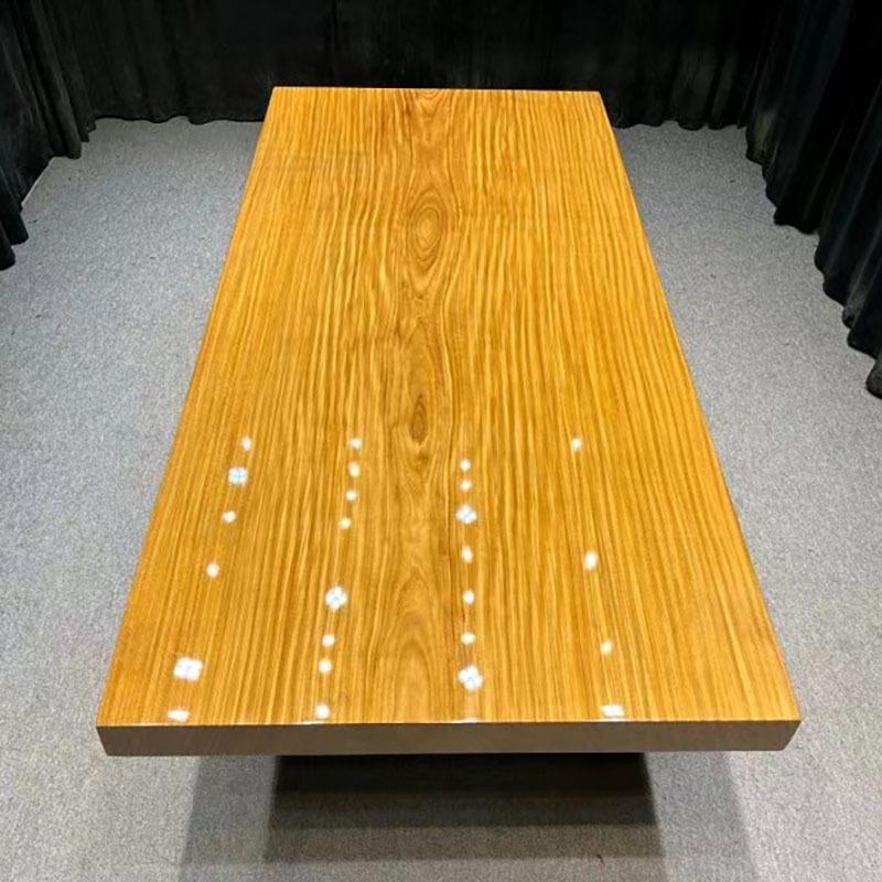 去客厅化大板书桌实木大板茶桌 非洲柚木餐桌 原木色办公桌工作台
