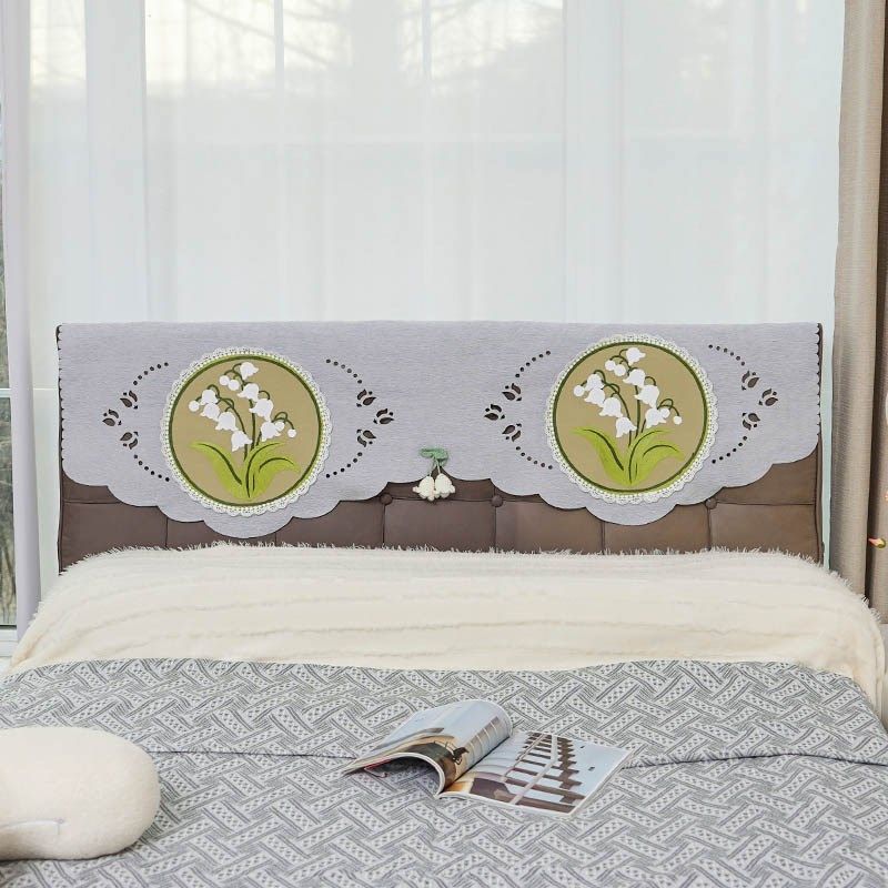 布艺床头罩简约软包刺绣床头盖布万能通用床头套轻奢床头改造神器,居家布艺,床头罩,淘宝优惠券,粉丝福利购,淘宝优惠卷