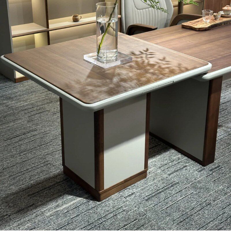 新中式实木老板桌现代简约禅意办公室总裁桌书桌写字台办公桌