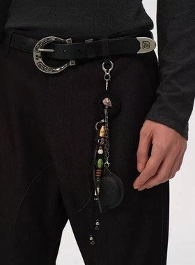 RORY 麂皮组合珠链卷尺挂饰裤链挂坠