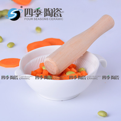 宝宝研磨碗婴儿辅食工具食物研磨器手动水果泥料理机陶瓷研磨套装