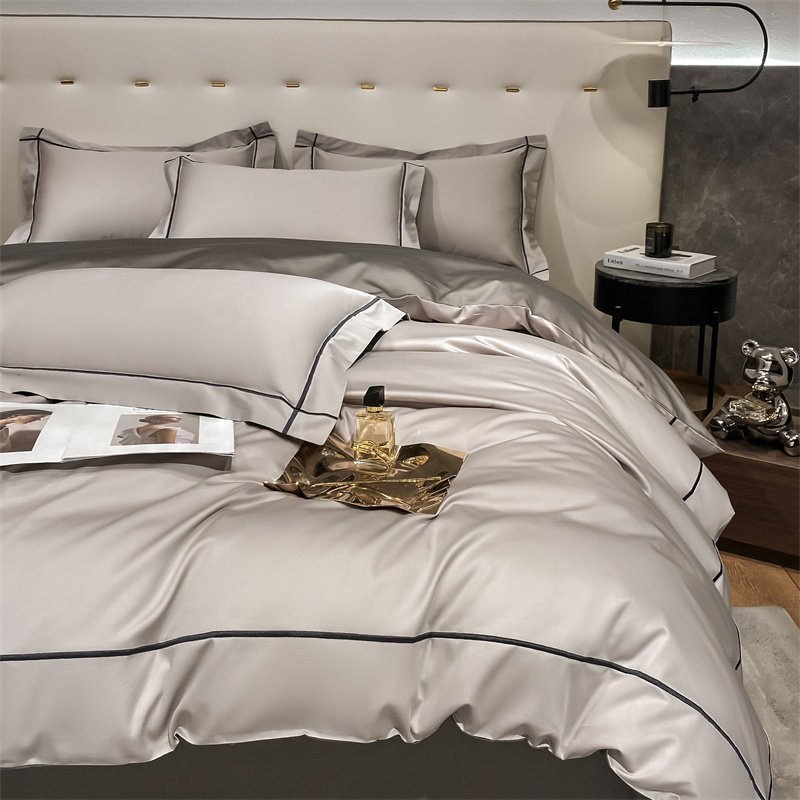 高端轻奢220支长绒棉四件套100全棉床单被套纯棉简约床笠床上用品