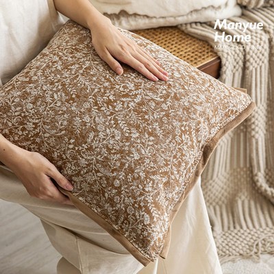 M.life 新中式雪尼尔沙发抱枕抱枕套客厅样板间靠枕床头靠垫含芯