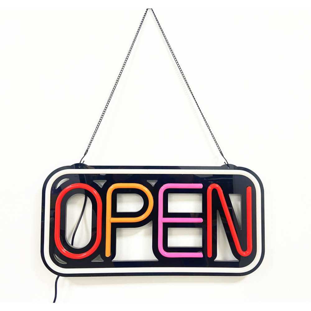 24小时营业牌OPEN霓虹灯发光字造型牌12v供电LOGO显示牌亚克力