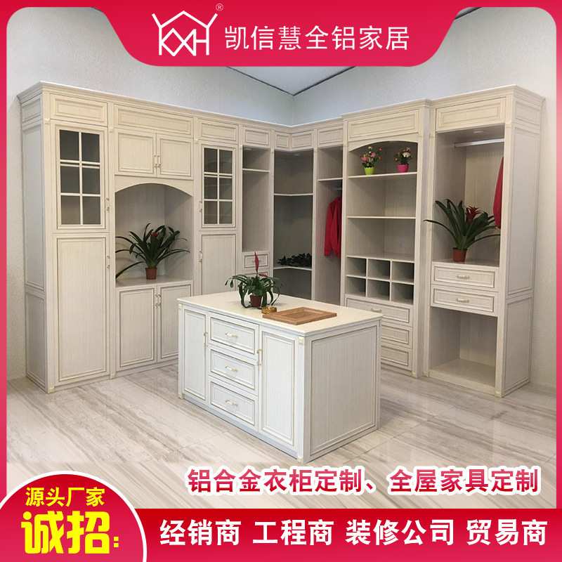 全铝衣柜定制新款简约小户型铝合金衣柜衣帽间卧室全屋整体家具