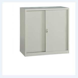 推拉铁皮柜小钢制储物柜子文件柜矮柜铁门移门书柜办公室玻璃文件