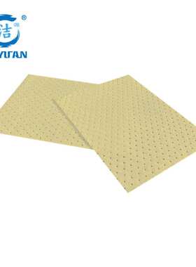 洁源CH35040黄色3MM厚化学品吸附片50X40CM100片箱多用途吸附棉片