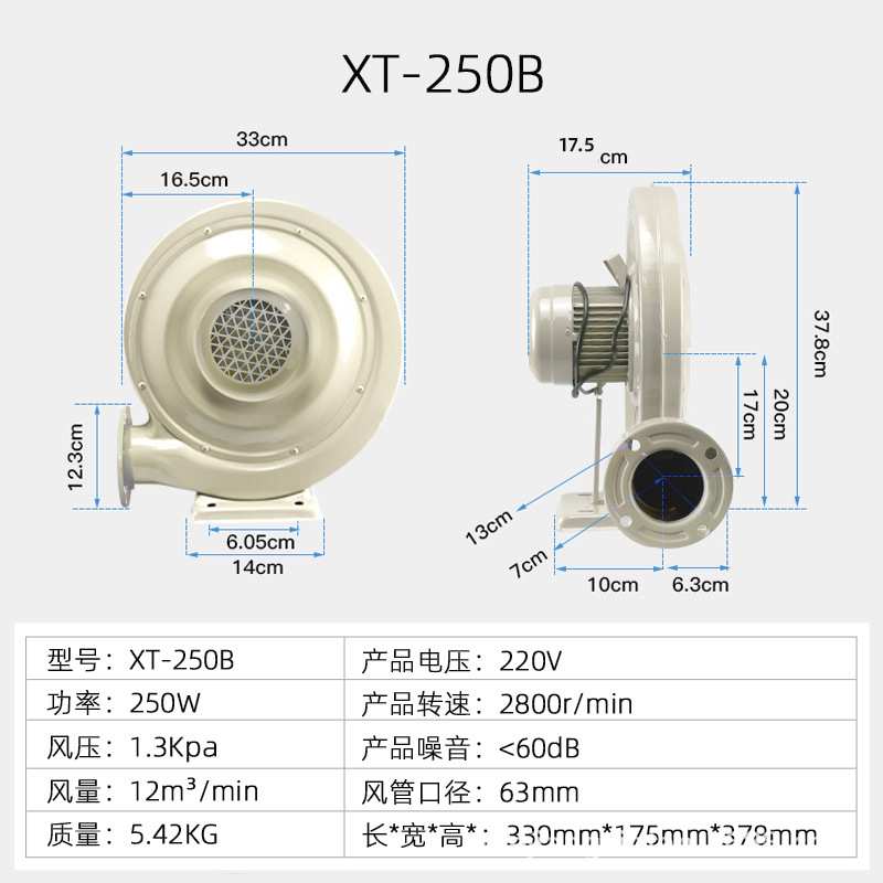 中压风机离心式鼓风机木工吸尘抽排烟气风机炉灶锅工业有效吹风机