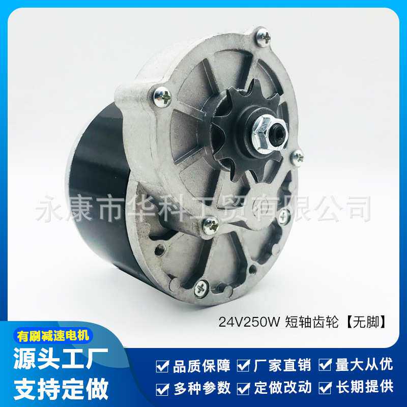 自行车电动车改装机器设备电机24V250W有刷直流减速MY1016Z2电摩