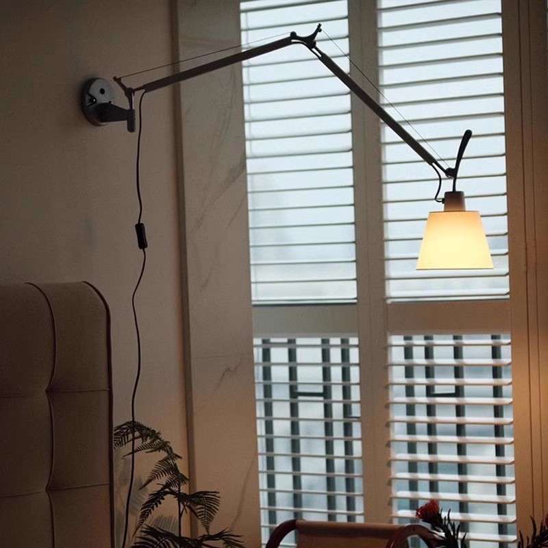 意大利Artemide Tolomeo摇臂伸缩设计师书房卧室床头阅读中古壁灯