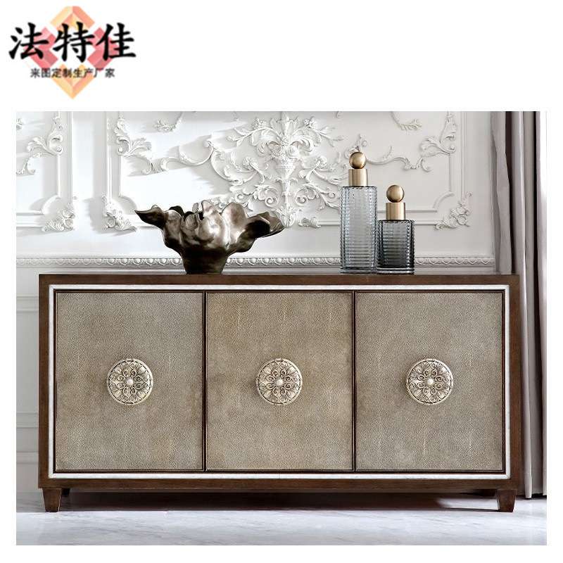 美式客厅玄关柜现代简约入户门厅柜法式实木雕刻大户型玄关柜