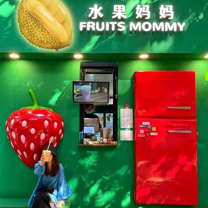 户外门头装饰仿真蔬菜水果雕塑草莓挂件模型背景墙水果店招牌壁挂