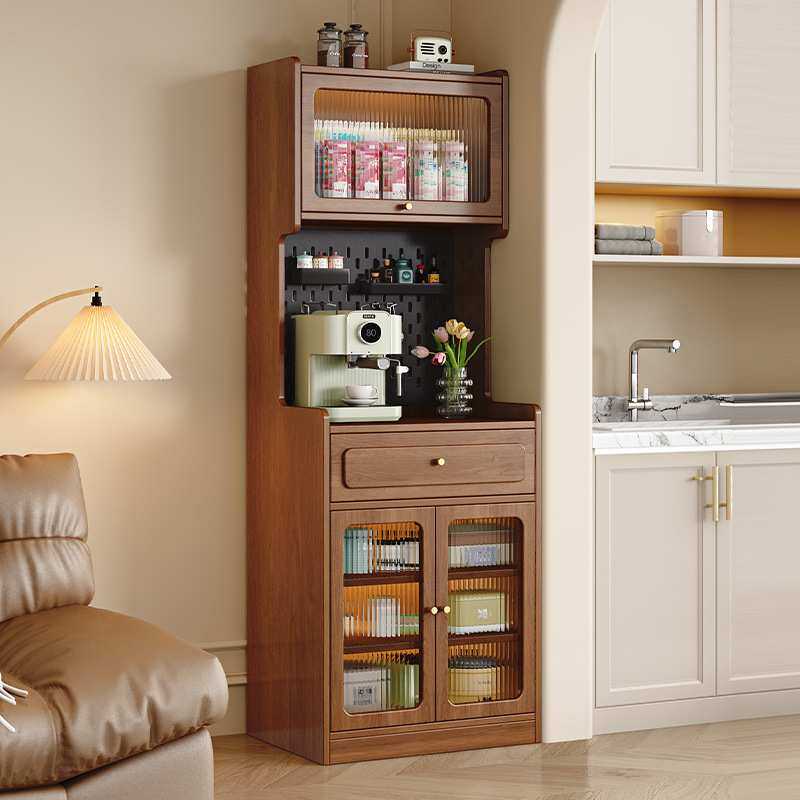 北欧实木餐边柜一体小户型简约厨房洞洞板收纳储物柜靠墙窄型高J&,3C数码配件,摄像机配件,淘宝优惠券,粉丝福利购,淘宝优惠卷