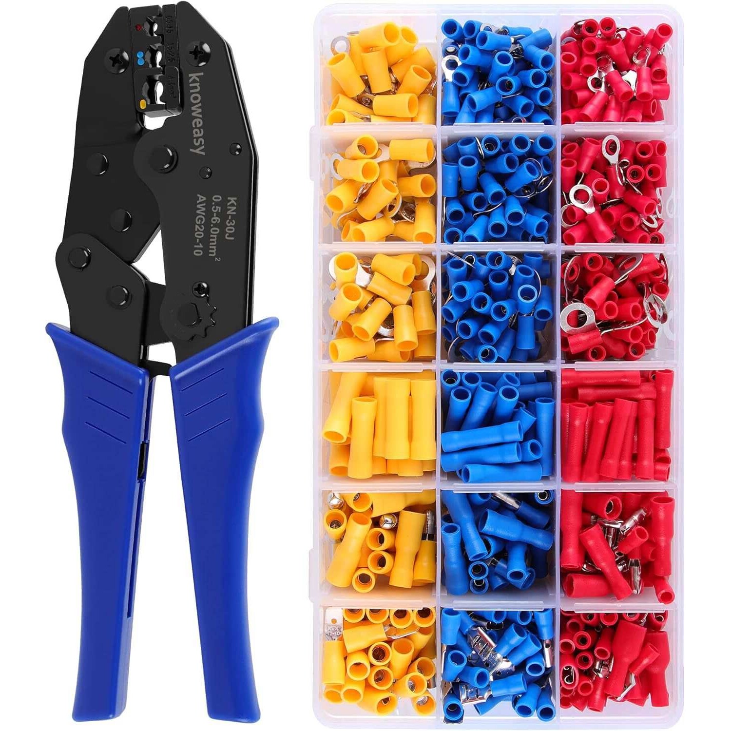 Knoweasy Wire Terminals Crimping Tool Kit, AWG20-10 Insulate