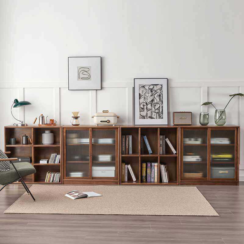 北欧全实木书柜边柜自由组合黑胡桃木餐边柜收纳柜储物柜展示边柜,3C数码配件,摄像机配件,淘宝优惠券,粉丝福利购,淘宝优惠卷