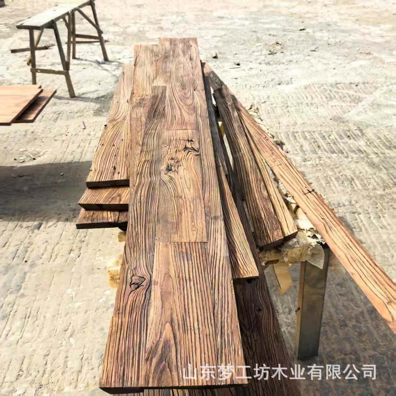 老榆木板材桌面板民宿吧台整板客厅书桌板厂家批发装修板材地板