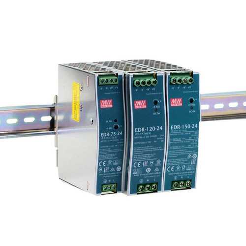 EDR24V导轨式12V/48V直流75/120/150W变压器DR开关电源10A