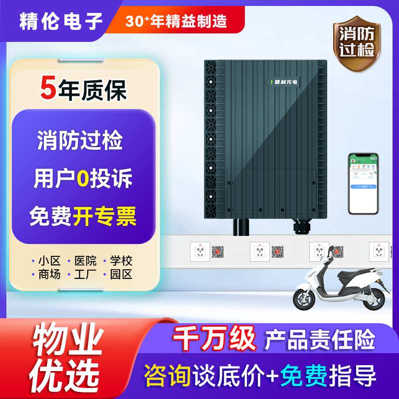 【30年制造】精伦扫码共享充电桩站电动自行电瓶车智能10路2轮