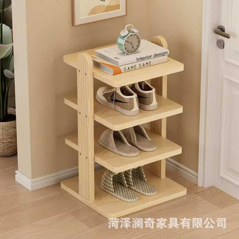 实木简易鞋架家用放门口多层宿舍入户收纳置物架子出租房松木鞋柜