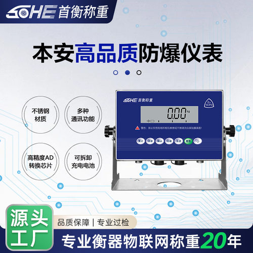 EX-2100本安防爆仪表IP66防护等级电子秤叉车秤平台秤料灌称重仪