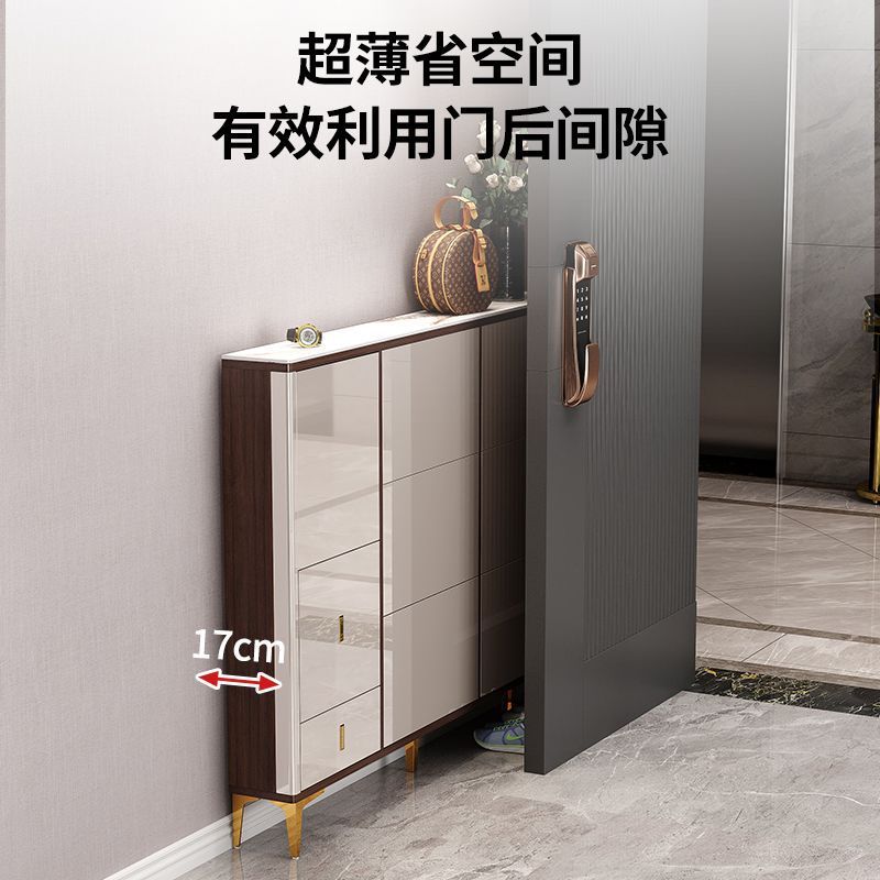 鞋柜靠墙鞋柜门口鞋柜鞋柜走廊入户超薄鞋柜翻斗17CM窄边极窄门后