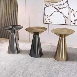 跨境供应圆形金属小圆桌茶几家用客厅沙发边几不锈钢金属原型茶几