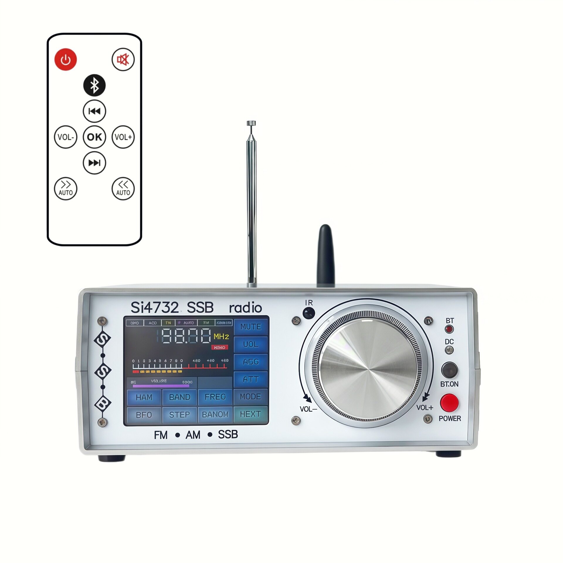 ATS25立体声桌面收音机2.8英寸触摸屏支持SSB 蓝牙发射全球FM频段