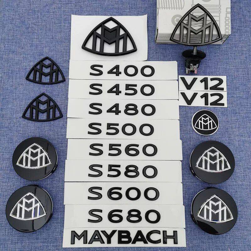 适用新款奔驰S680字标尾标S400改装迈巴赫MAYBACH标志贴V12侧标