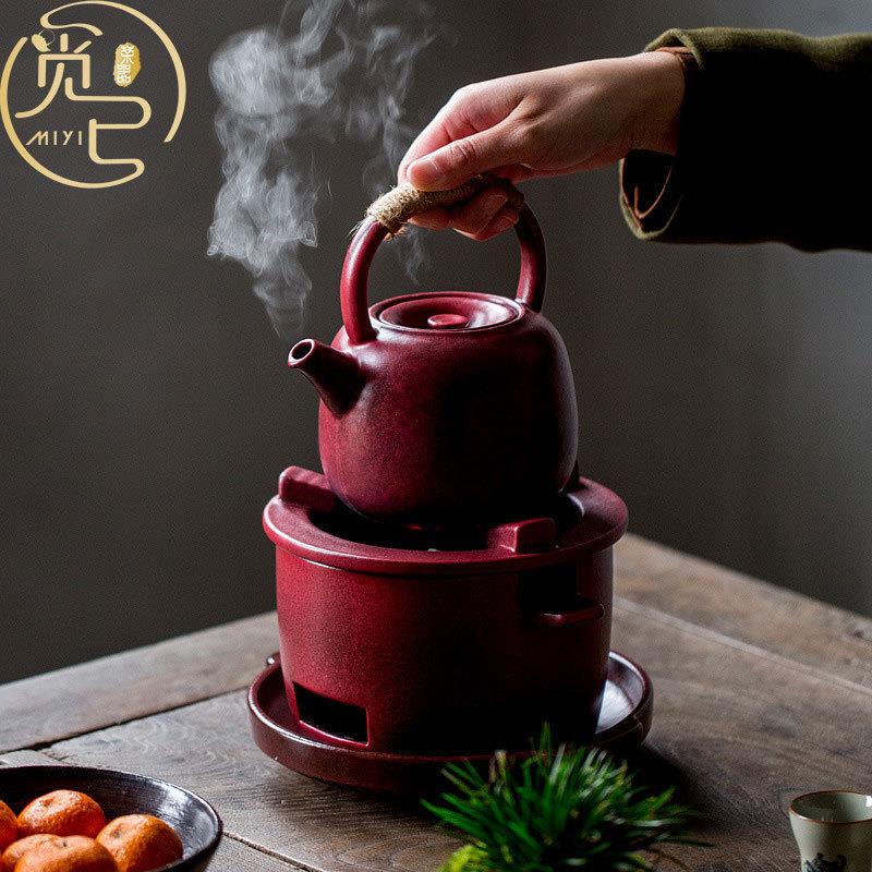 围炉煮茶山楂红户外烤炉煮茶炉家用防爆裂明火可干烧炒茶壶煮茶壶