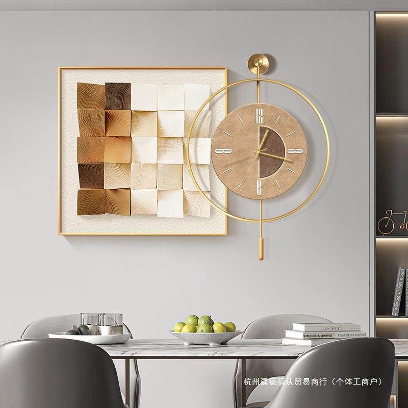 现代轻奢餐厅装饰画高档抽象餐桌钟表挂画大气简约客厅壁画墙时钟,玩具/童车/益智/积木/模型,毛绒/玩偶/公仔/布艺类玩具,淘宝优惠券,粉丝福利购,淘宝优惠卷
