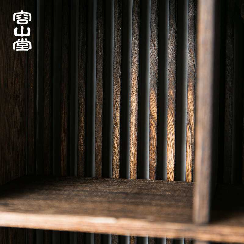 容山堂实木茶杯架挂墙中式小博古架展示架茶具收纳柜多宝阁古董架