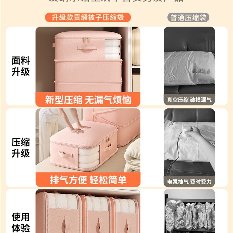 被子收纳袋家用衣柜装棉被羽绒服专用压缩袋大容量贡缎被褥整理袋
