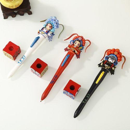 京剧娃娃变脸笔脸谱笔公仔娃娃小礼物北京成都旅游纪念品儿童玩偶