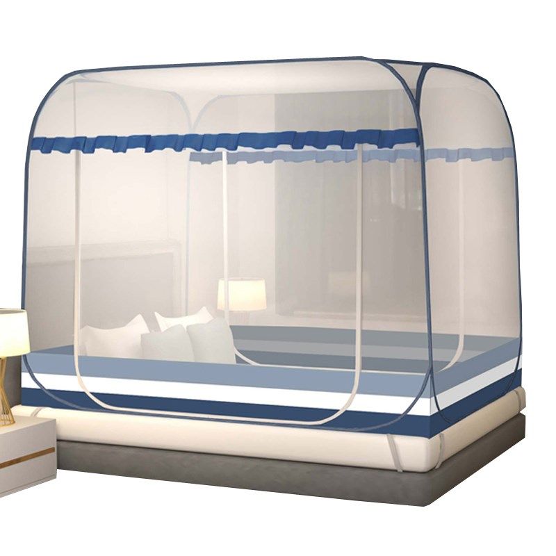 2024新款蚊帐家用卧室高级免安装蒙古包儿童防摔1米5床可折叠纹帐
