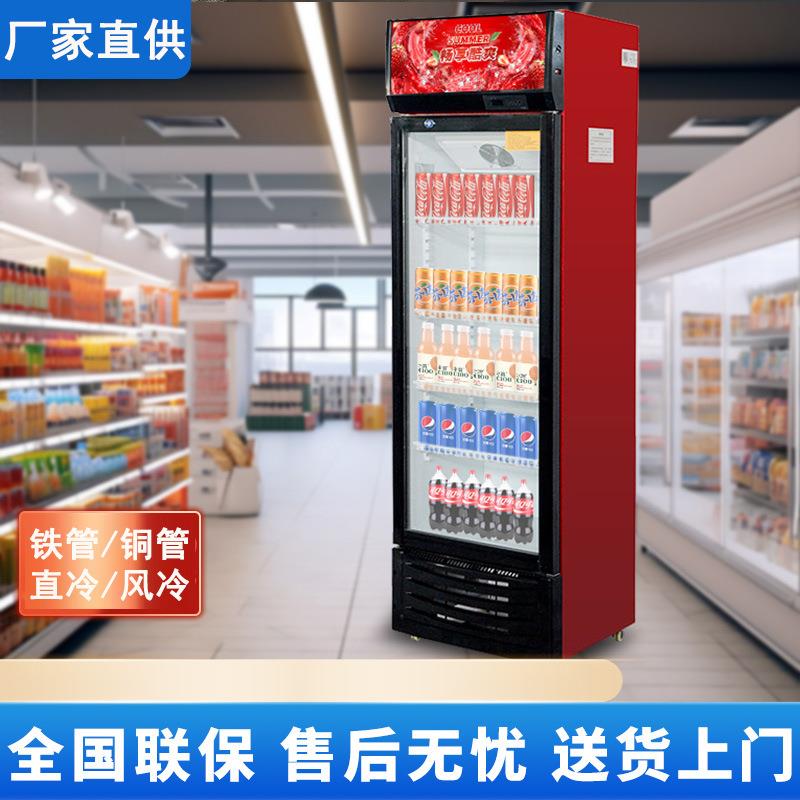 商用大容量饮料柜立式冰箱冰柜玻璃单双门超市啤酒保鲜冷藏展示柜