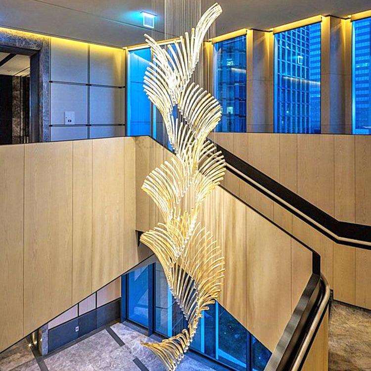 别墅复式楼挑空客厅楼梯大吊灯高档酒店大堂售楼部大型灯具长吊灯
