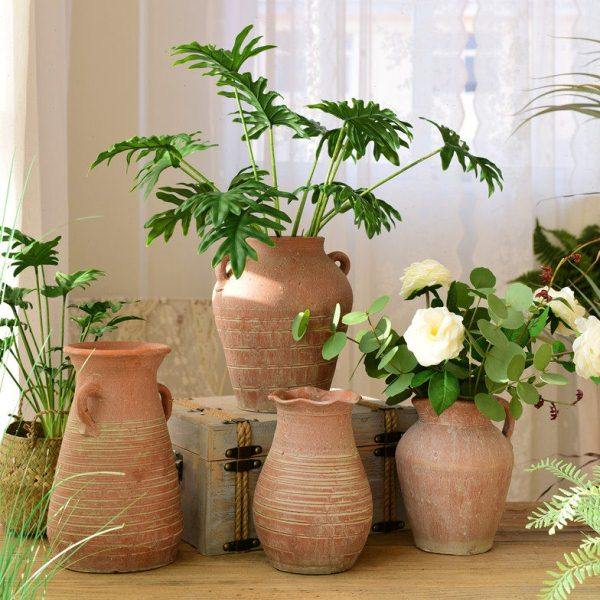 粗陶陶瓷花盆手工复古摆件落地花瓶法师老桩花盆多肉高筒盆土陶罐,家居饰品,花盆,淘宝优惠券,粉丝福利购,淘宝优惠卷