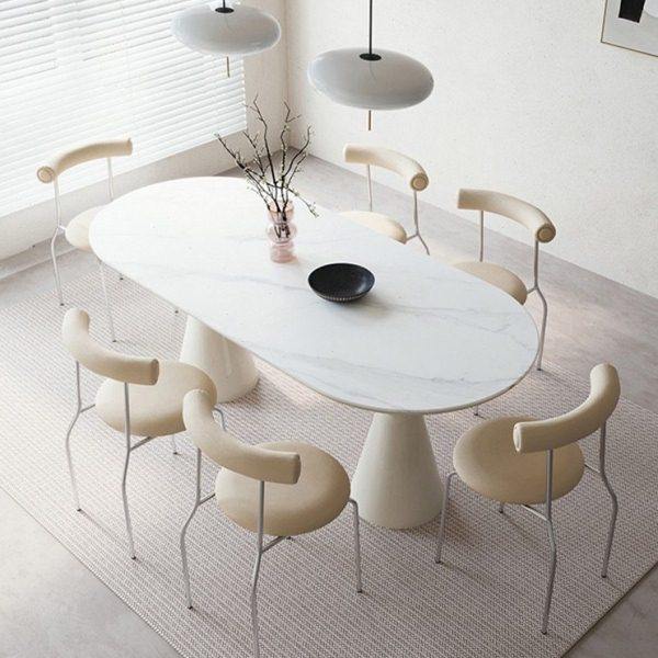 网红岩板餐桌轻奢现代简约吃饭桌子家用小户型法式奶油风餐厅桌椅,住宅家具,岩板餐桌,淘宝优惠券,粉丝福利购,淘宝优惠卷