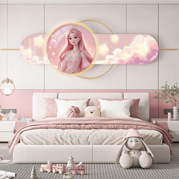 氛围感装饰画儿童房装饰画创意发光灯画卡通孩女孩房间卧室床头,家居饰品,工艺画,淘宝优惠券,粉丝福利购,淘宝优惠卷