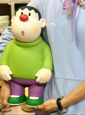 头可转动45cm胖虎手办卡通动漫歪头大号玩偶桌面公仔潮玩家居摆件