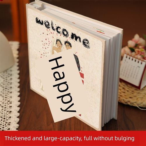 DIY婚礼照片存储相册混合尺寸3英寸宝丽来夫妇不干胶层压类型