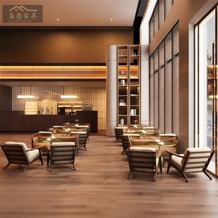 酒店民宿大堂接待藤编实木沙发售楼处营销中心洽谈卡座样板房定制