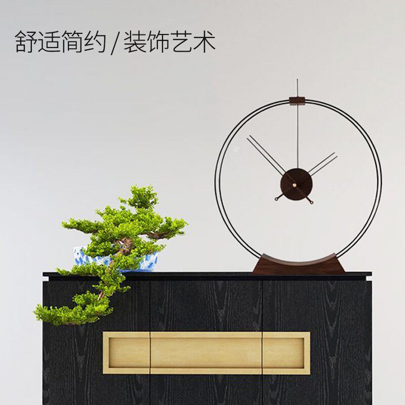 西班牙极简座钟个性创意客厅家用桌面摆件时钟大号指针装饰台式表