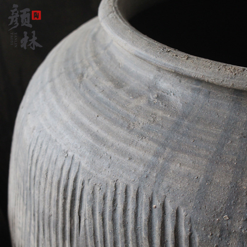 大陶罐落地花盆陶缸大号庭院老花盆粗旧陶仿古罐子古董水陆翁缸