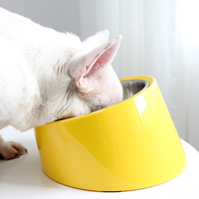 倾斜狗碗斜口 宠物狗狗食盆 防菲防巴扁脸犬法斗溢哥加滑猫碗