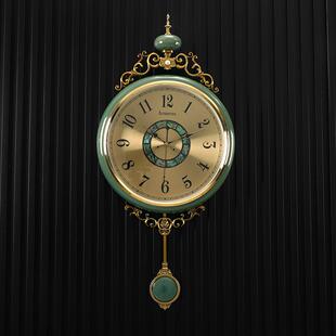 美式轻奢金属挂钟客厅2024新款高端大气钟表个性复古创意时钟
