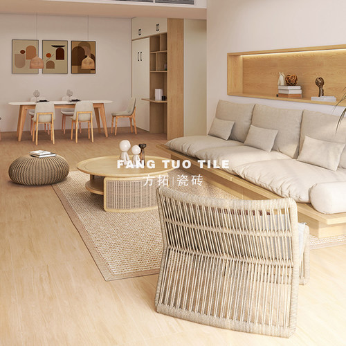 日式600x1200木纹瓷砖柔光肌肤釉原木风卧室客厅餐厅仿实木地板砖