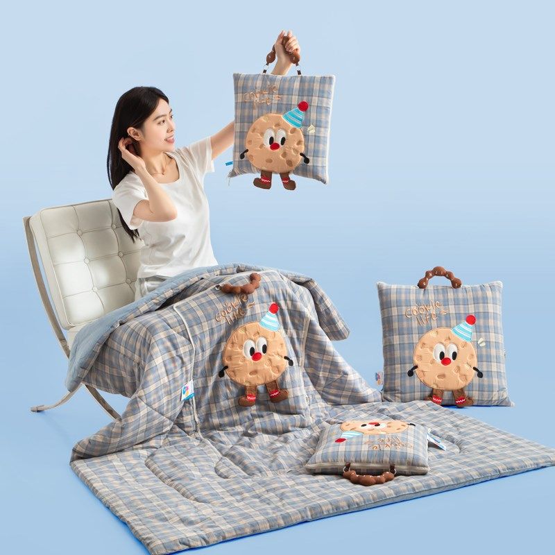 全棉抱枕被子两用毯子二合一办公室午睡折叠枕头汽车空调靠枕车载,居家布艺,抱枕被,淘宝优惠券,粉丝福利购,淘宝优惠卷