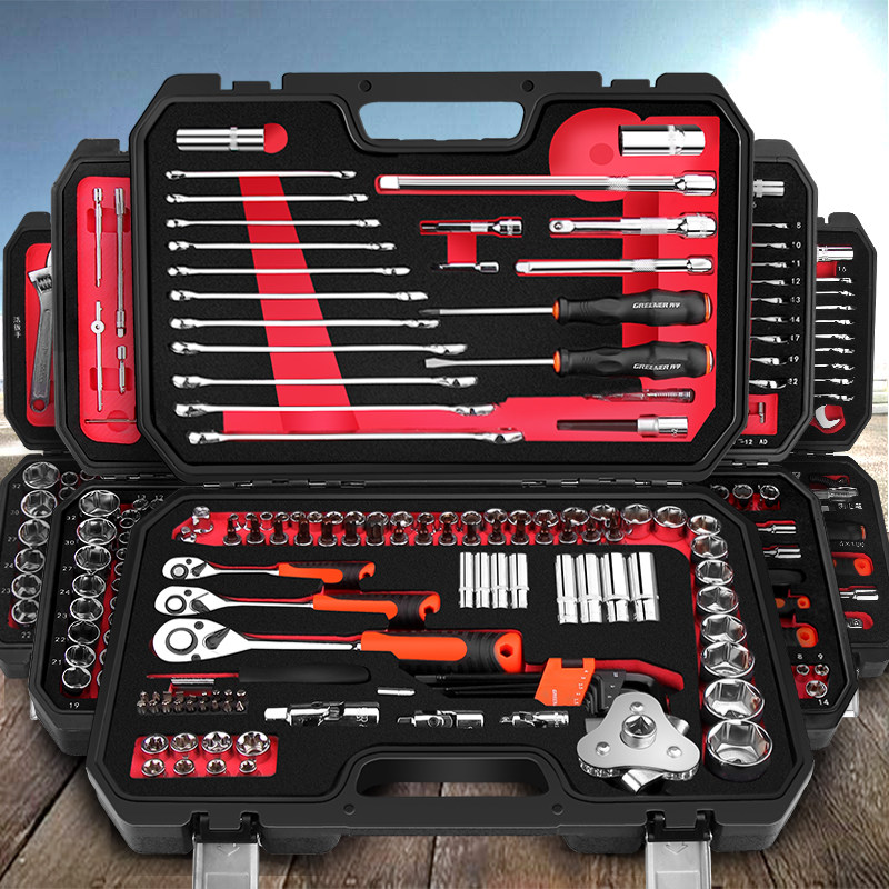 汽车维修车工具套装组合万能汽修工具组套全套多功能棘轮套筒扳手